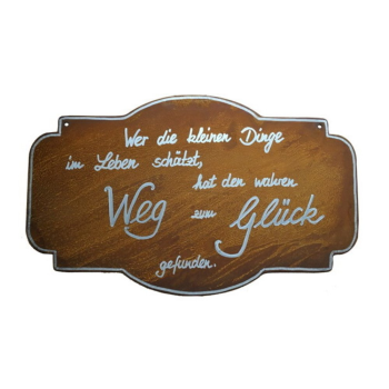 Tafel "Die kleinen Dinge..."